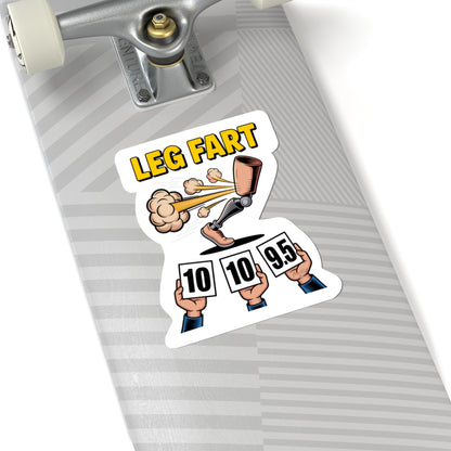 Leg Fart Sticker | Prosthetic Leg Cartoon Kiss-Cut Vinyl